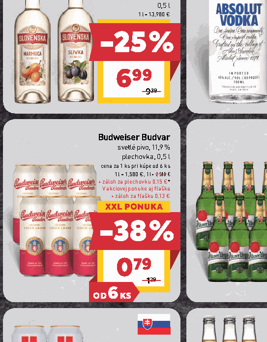 Budweiser Budvar svetlé pivo, 11,9 % plechovka, 0,5 l