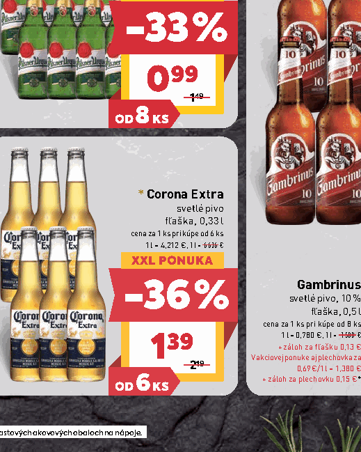 Corona Extra svetlé pivo fľaška, 0,33 l