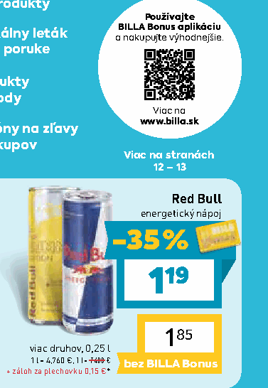 Red Bull energetický nápoj
