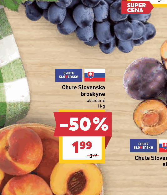 Chute Slovenska broskyne ukladané