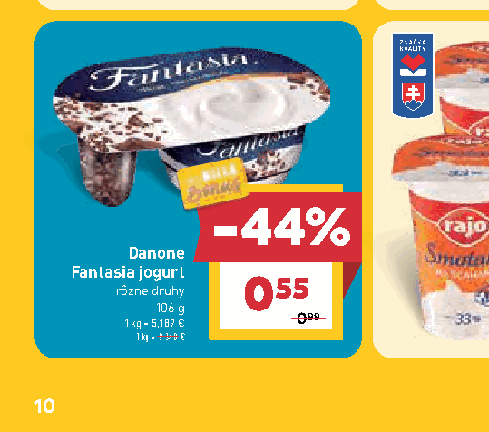 Danone Fantasia jogurt rôzne druhy
