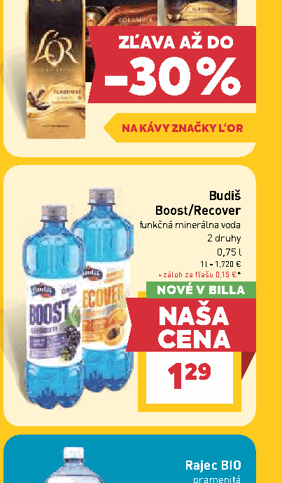 Budiš Boost/Recover funkčná minerálna voda 2 druhy