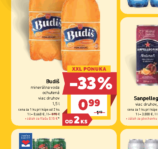 Budiš minerálna voda ochutená viac druhov