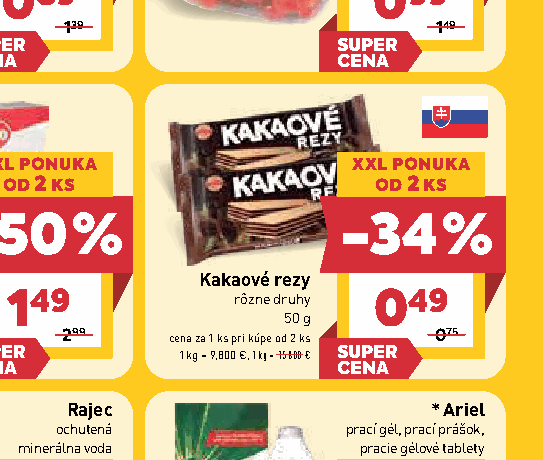 Kakaové rezy rôzne druhy