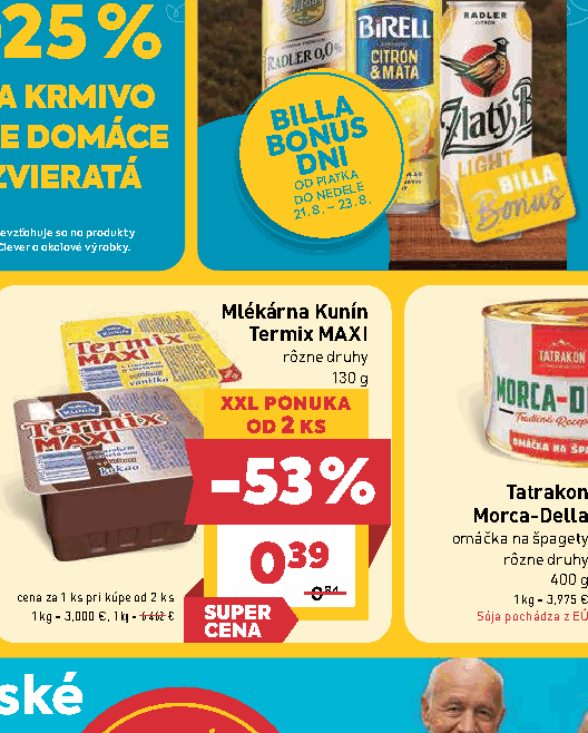 Mlékárna Kunín Termix MAXI rôzne druhy