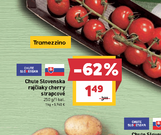 Chute Slovenska rajčiaky cherry strapcové