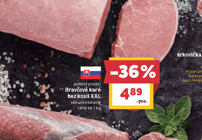 Bravčové karé bez kosti XXL vákuovo balené