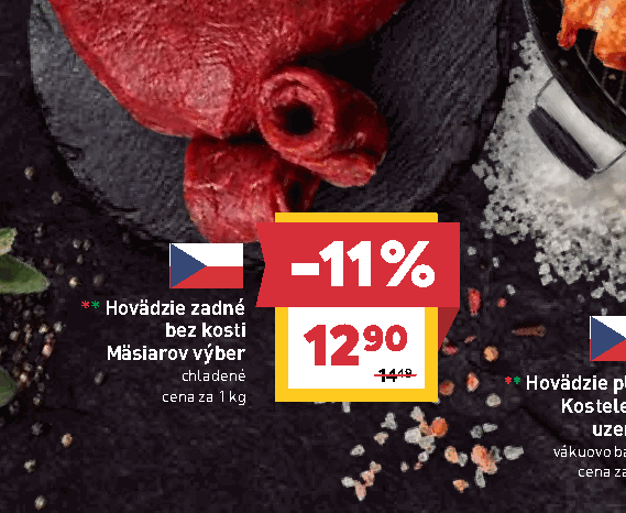 Hovädzie zadné bez kosti Mäsiarov výber chladené