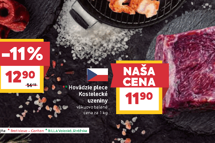 Hovädzie plece Kostelecké uzeniny vákuovo balené
