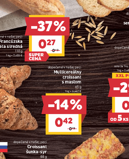 Multicereálny croissant s maslom