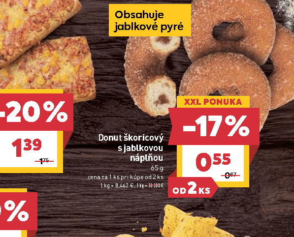 Donut škoricový s jablkovou náplňou