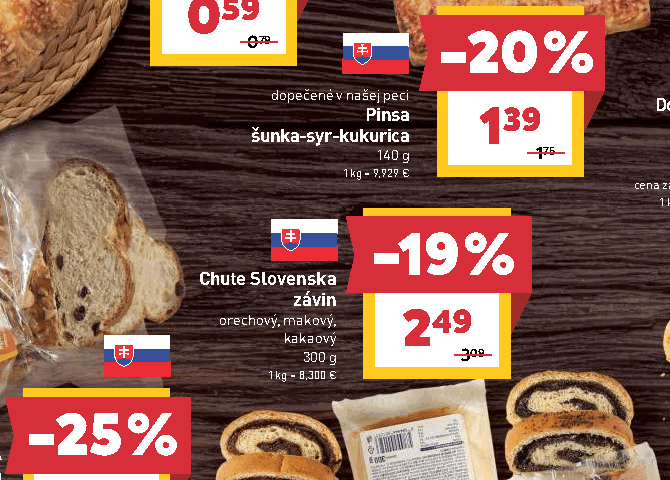 Chute Slovenska závin orechový, makový, kakaový
