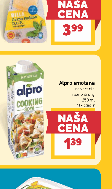Alpro smotana na varenie rôzne druhy