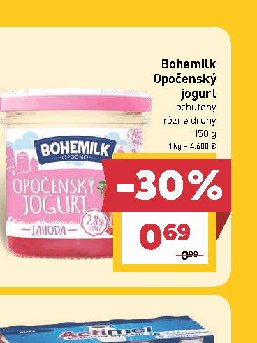 Bohemilk Opočenský jogurt ochutený rôzne druhy