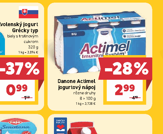 Danone Actimel jogurtový nápoj rôzne druhy