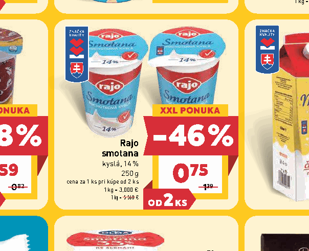 Rajo smotana kyslá, 14 %