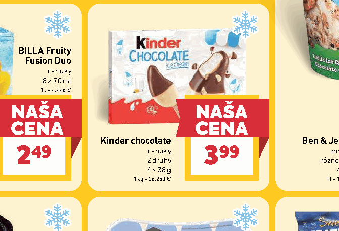 Kinder chocolate nanuky 2 druhy