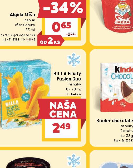 BILLA Fruity Fusion Duo nanuky