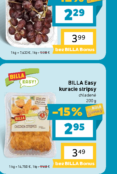 BILLA Easy kuracie stripsy chladené