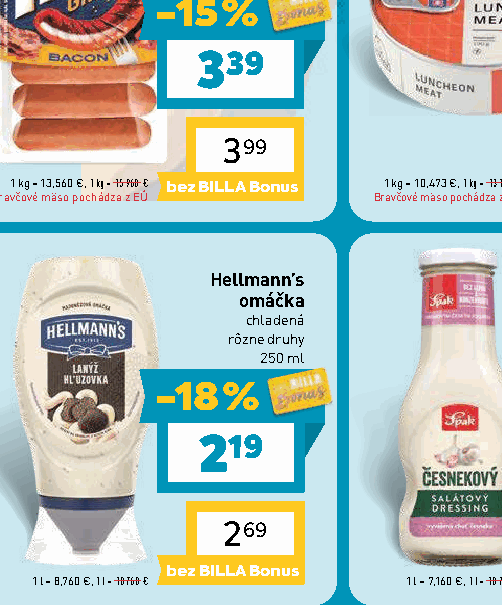 Hellmann’s omáčka chladená rôzne druhy