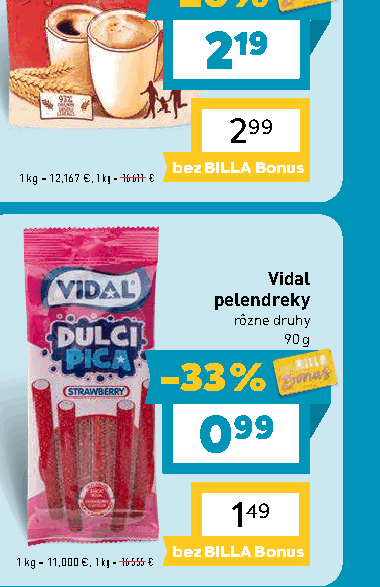 Vidal pelendreky rôzne druhy
