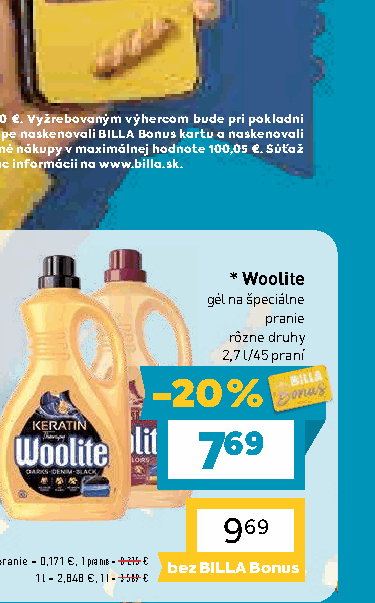 Woolite gél na špeciálne pranie rôzne druhy