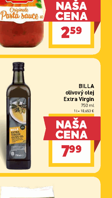 BILLA olivový olej Extra Virgin