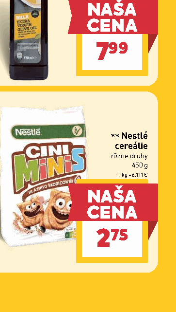Nestlé cereálie rôzne druhy