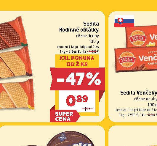 Sedita Rodinné oblátky rôzne druhy