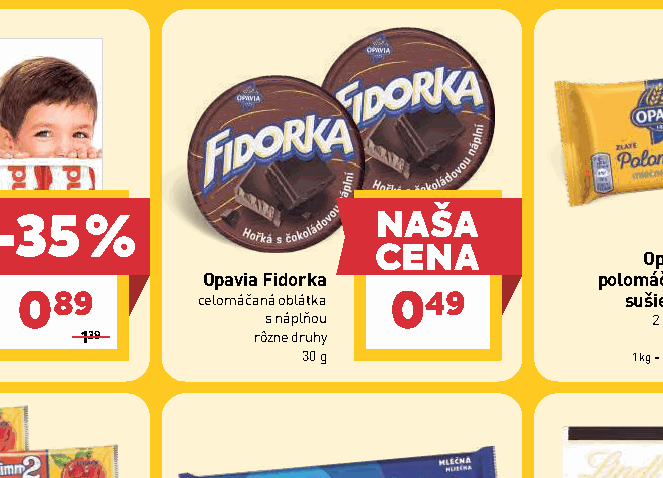 Opavia Fidorka celomáčaná oblátka s náplňou rôzne druhy