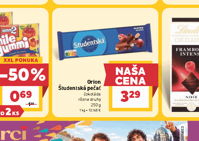 Orion Študentská pečať čokoláda rôzne druhy