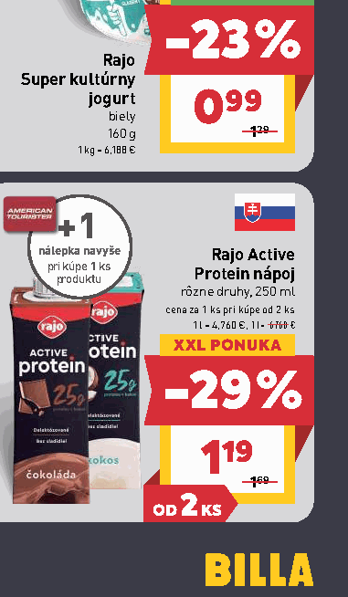 Rajo Active Protein nápoj rôzne druhy, 250 ml