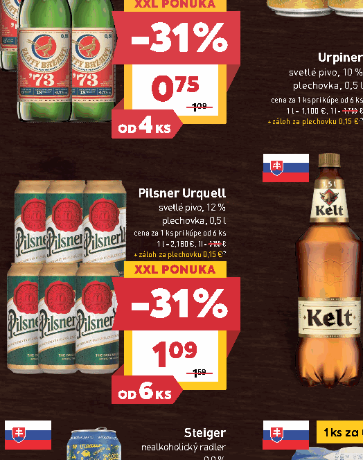 Pilsner Urquell svetlé pivo, 12 % plechovka, 0,5 l