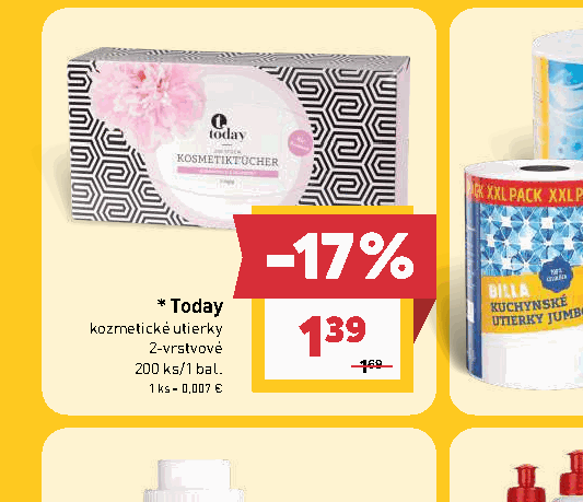 Today kozmetické utierky 2-vrstvové