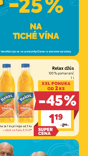Relax džús 100 % pomaranč