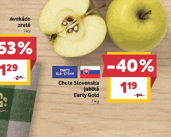 Chute Slovenska jablká Early Gold