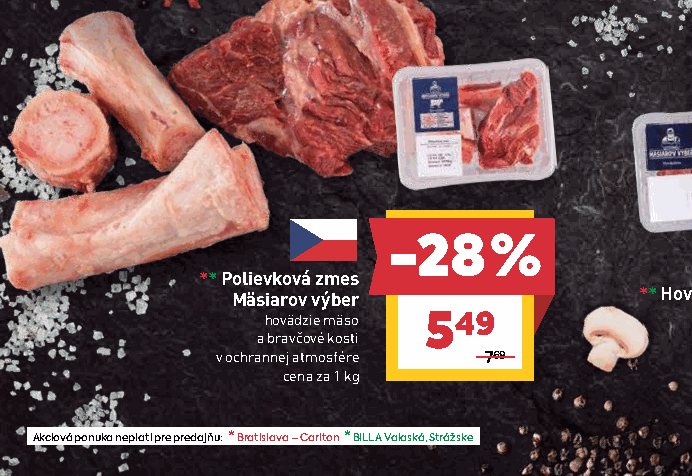 Polievková zmes Mäsiarov výber hovädzie mäso a bravčové kosti v ochrannej atmosfére