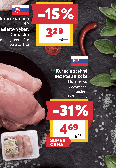 Kuracie stehná bez kosti a kože Domäsko v ochrannej atmosfére
