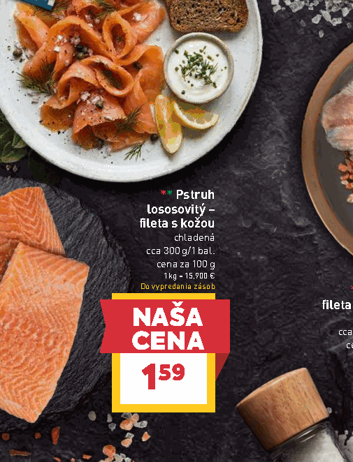 Pstruh lososovitý – fileta s kožou chladená cca 300 g/1 bal.