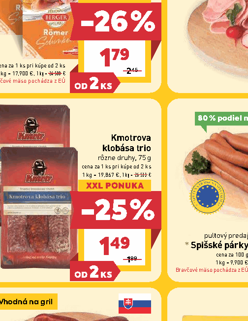 Kmotrova klobása trio rôzne druhy, 75 g
