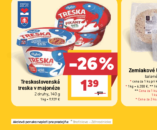 Treskoslovenská treska v majonéze