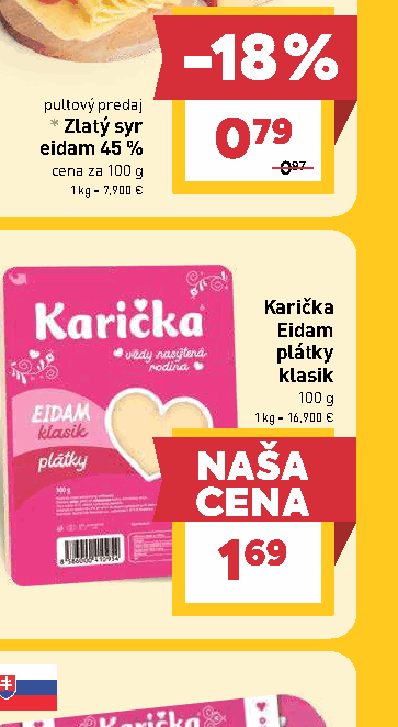 Karička Eidam plátky klasik