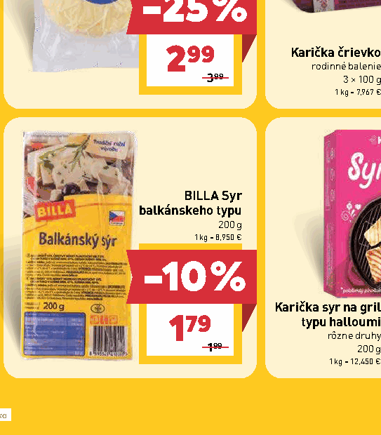 BILLA Syr balkánskeho typu