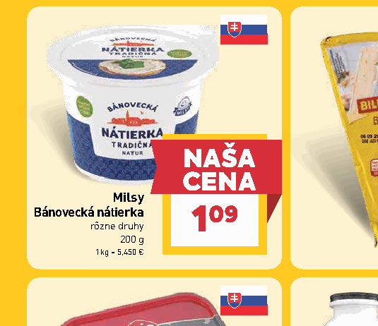 Milsy Bánovecká nátierka rôzne druhy
