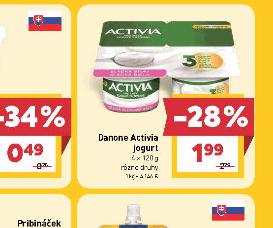 Danone Activia jogurt rôzne druhy