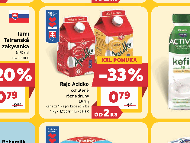 Rajo Acidko ochutené rôzne druhy