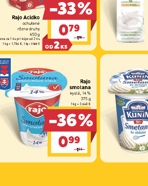 Rajo smotana kyslá, 14 %