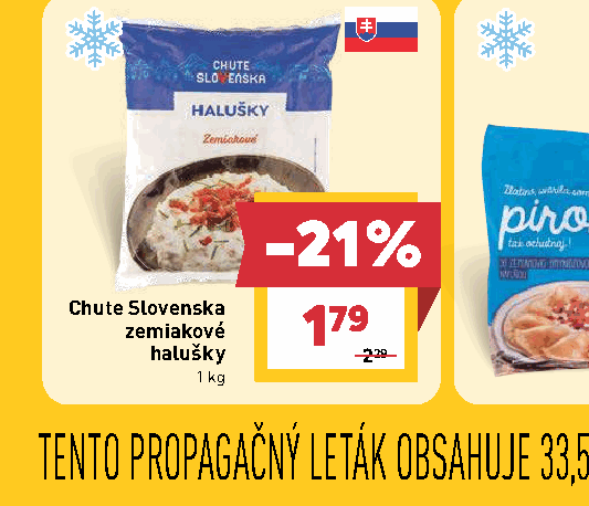Chute Slovenska zemiakové halušky