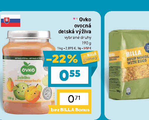 Ovko ovocná detská výživa vybrané druhy