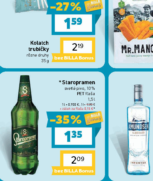 Staropramen svetlé pivo, 10 % PET fľaša